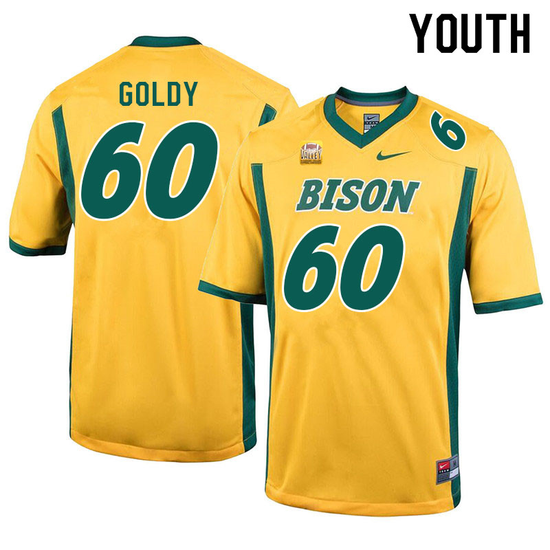 Youth #60 Ben Goldy North Dakota State Bison College Football Jerseys Sale-Yellow - Click Image to Close